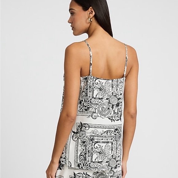 Black and White Paisley Tank Top - Picture 2 of 5